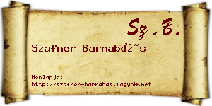 Szafner Barnabás névjegykártya