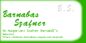 barnabas szafner business card